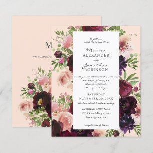 Budget Bourgogne & Blush Floral Weddenschap op Roz