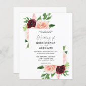 Budget Bourgogne & Blush Pink 4 Floral Wedding (Voorkant / Achterkant)