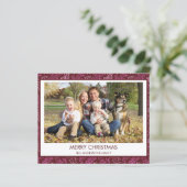 Budget Bourgogne Feuille rouge Motif Joyeux Noël (Debout devant)