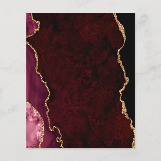 Budget Bourgogne Gold Agate Peach Mariage Menu (Dos)