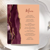 Budget Bourgogne Gold Agate Peach Mariage Menu