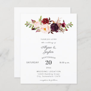 Budget Bourgogne Marsala & Roze Floral Wedding