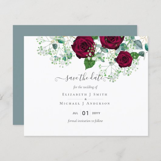 BUDGET  Bourgogne Roos Eucalyptus Bruiloft (Voorkant / Achterkant)