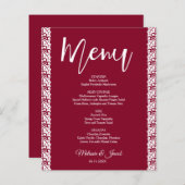 Budget Bourgogne Rouge Elégant Mariage Menu (Devant / Derrière)