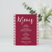 Budget Bourgogne Rouge Elégant Mariage Menu (Debout devant)