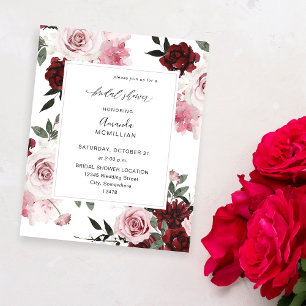 Budget Bourgogne & Roze 6 Floral Vrijgezellenfeest Flyer