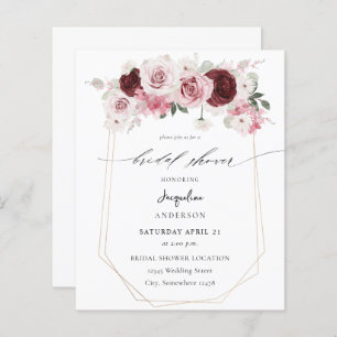 Budget Bourgogne & Roze Bloemen Ele Vrijgezellenfe