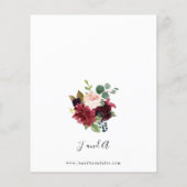 Budget Bourgogne, Roze en Floral Wedding 2 Fly Flyer (Achterkant)