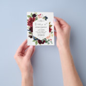 Budget Bourgogne, Roze en Floral Wedding Flyer (Hand)