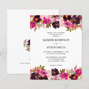 Budget Bourgogne, Roze en Paarse Floral Wedding