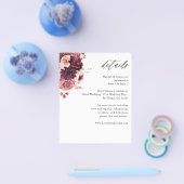 Budget Bourgogne & Roze Floral 8B - Gegevens Flyer (Enkel)