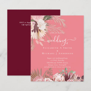 BUDGET Bourgogne Wine Pampas Grass Tropical Wedden