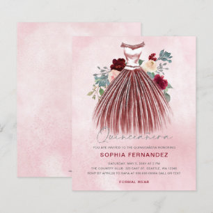 Budget Bourgogne Zilveren Glitter Jurk Quinceañera