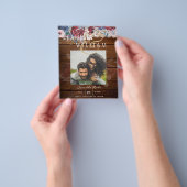 Budget Bourgondië Blauw Bloemend Kant Bruiloft Bew Flyer (Hand)