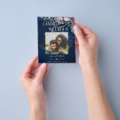 Budget Bourgondië Blauw Bloemend Kant Bruiloft DAT Flyer (Hand)