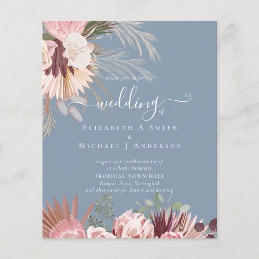 BUDGET Bourgondië Wijn Pampas Gras Tropisch Huweli (Voorkant)