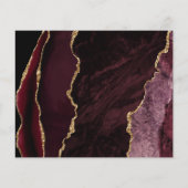 Budget Bourgundy Gold Agate Dark Save the Date (Achterkant)
