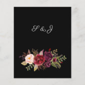 Budget Bourgundy Marsala & Pink Floral Menu - Zwar (Achterkant)