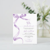 Budget Bow 50 & Fabulous Verjaardag Uitnodiging (Staand voorkant)