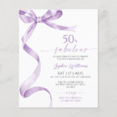 Budget Bow 50 & Fabulous Verjaardag Uitnodiging (Voorkant)