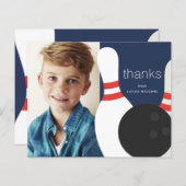 Budget Bowling Carte de remerciements pour enfants (Devant / Derrière)