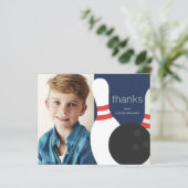 Budget Bowling Carte de remerciements pour enfants (Debout devant)