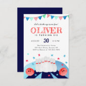 Budget bowling verjaardagsfeestje Strike Up Some F Notitiekaartje (Voorkant / Achterkant)