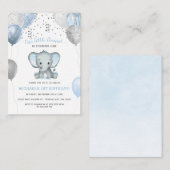 Budget Boy Elephant Ballons 1er Invitation d'anniv (Devant / Derrière)