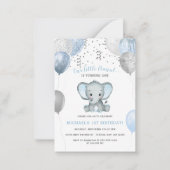 Budget Boy Elephant Ballons 1er Invitation d'anniv (Devant)
