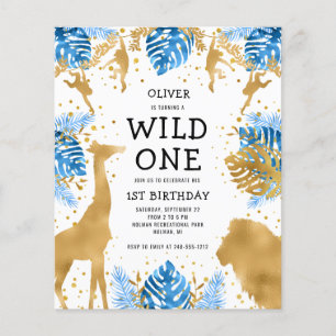 Budget Boys 1st Birthday Blue Safari