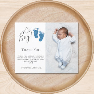 Budget Boy's Baby shower Photo Carte de remercieme