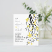 BUDGET Branch, bloemen QR code bruiloft uitnodigin (Staand voorkant)