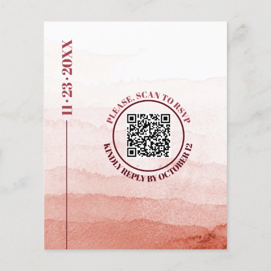 BUDGET Branch Japandi bruiloft uitnodiging (Achterkant)