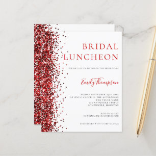 Budget Bridal Luncheon Red Glitter
