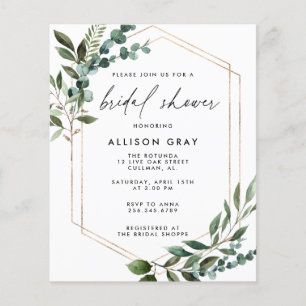 Budget Bridal Shower Invitation Flyer