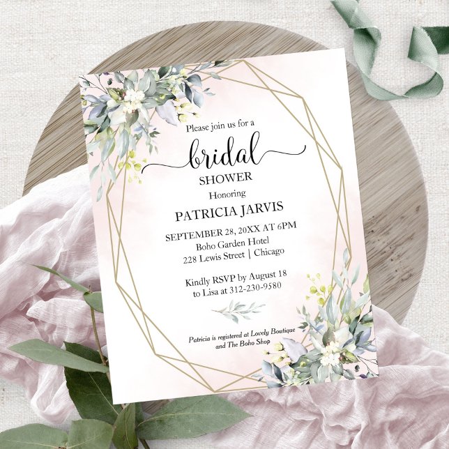 Budget Bridal Shower Invitations Greenery (Creator heeft geüpload)