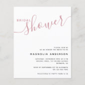 BUDGET Bridal Shower Uitnodiging | Minimale roze (Voorkant)
