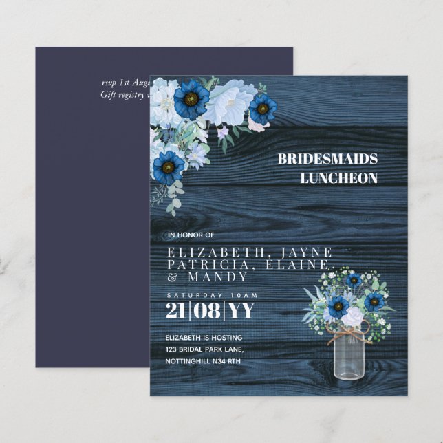 BUDGET Bridesmaids Luncheon Brunch Lunch Floral (Voorkant / Achterkant)