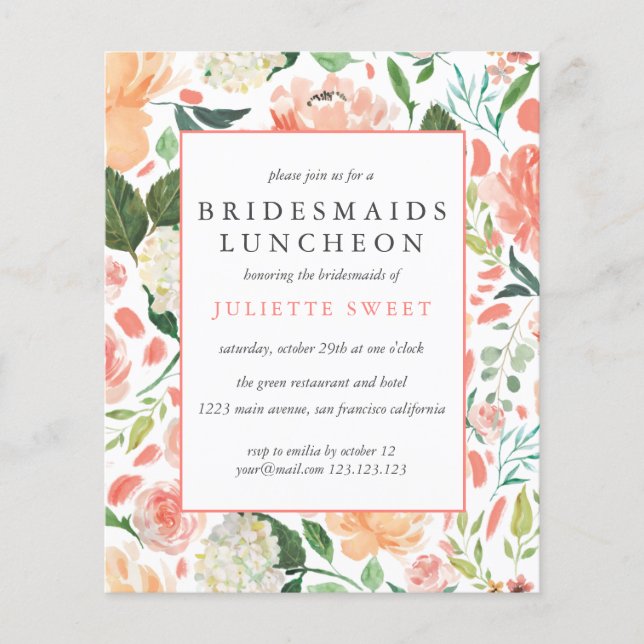 BUDGET Bridesmaids Luncheon Colorful florals (Voorkant)