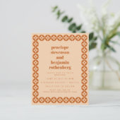 Budget Brown Tan Mid Mod Geometric Wedding Invite (Staand voorkant)