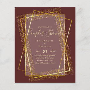 BUDGET Bruids KOPPELS Shower Gouden Geometrisch Fr Flyer