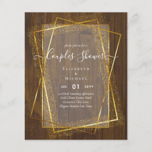BUDGET Bruids KOPPELS Shower Gouden Geometrisch Fr Flyer