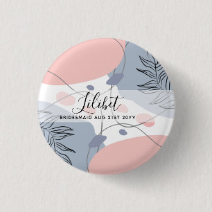 BUDGET Bruidsmeisje Bruiloft Cadeaus Roze Blauw Ronde Button 3,2 Cm