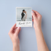 Budget bruiloft 2 foto minimalist dank u flyer (Hand)