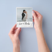 Budget bruiloft 2 foto modern bedankt flyer (Hand)