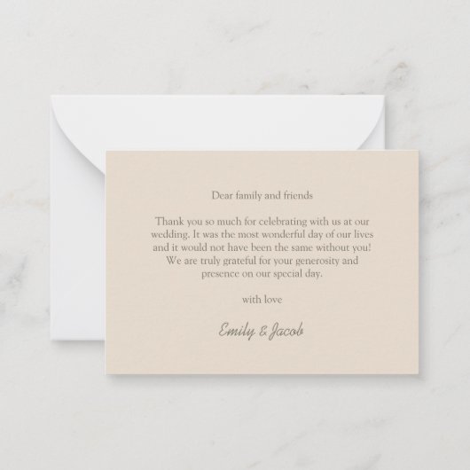 Budget bruiloft Boho bloemenkrans dank u Notitiekaartje