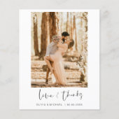 Budget bruiloft foto minimalist dank u kaart (Voorkant)