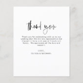 Budget bruiloft foto minimalist dank u kaart (Achterkant)