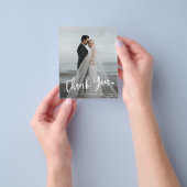 Budget bruiloft foto overlay 2 foto dank je wel flyer (Hand)