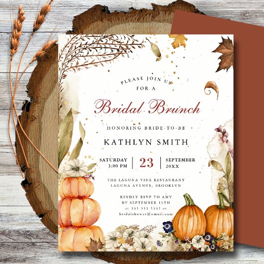 Budget Bruiloft Herfst Pumpkin Brunch voor de Brui Flyer